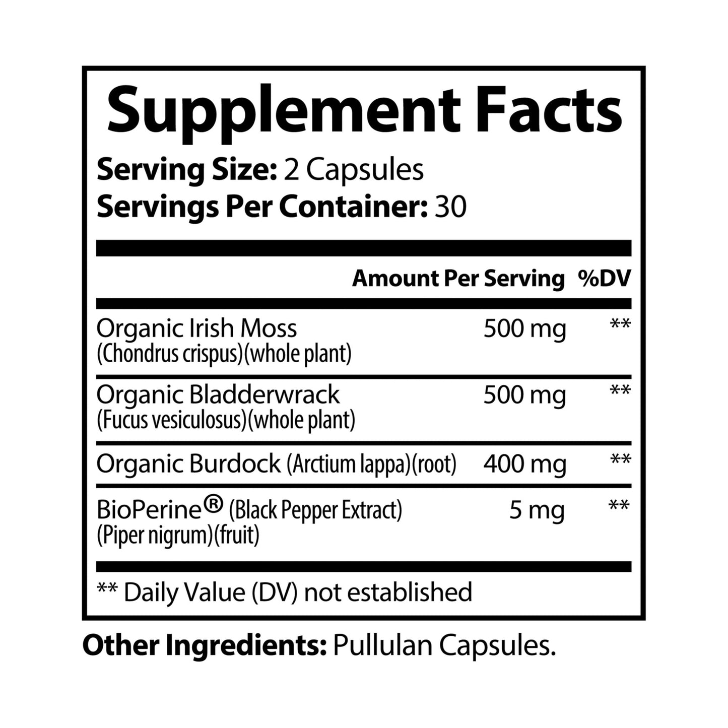 Create Me Perfect Multi-Vitamin of the Sea Sea Moss Supplement (60 Capsules)