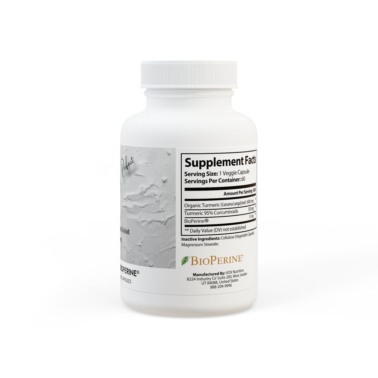 Create Me Perfect Turmeric with BioPerine® (Black Pepper Fruit Extract) Supplement (60 Capsules)